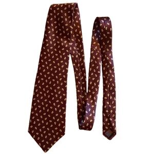 CHAPS Ralph Lauren Italian Silk Burgundy Paisley Tie – 60” x 4” (3/$25)